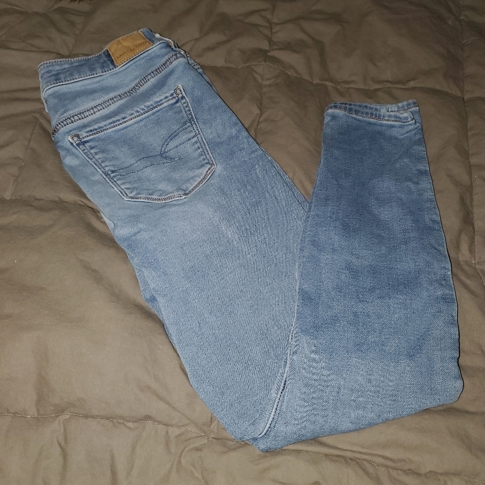 American eagle next level straight distressed jeans